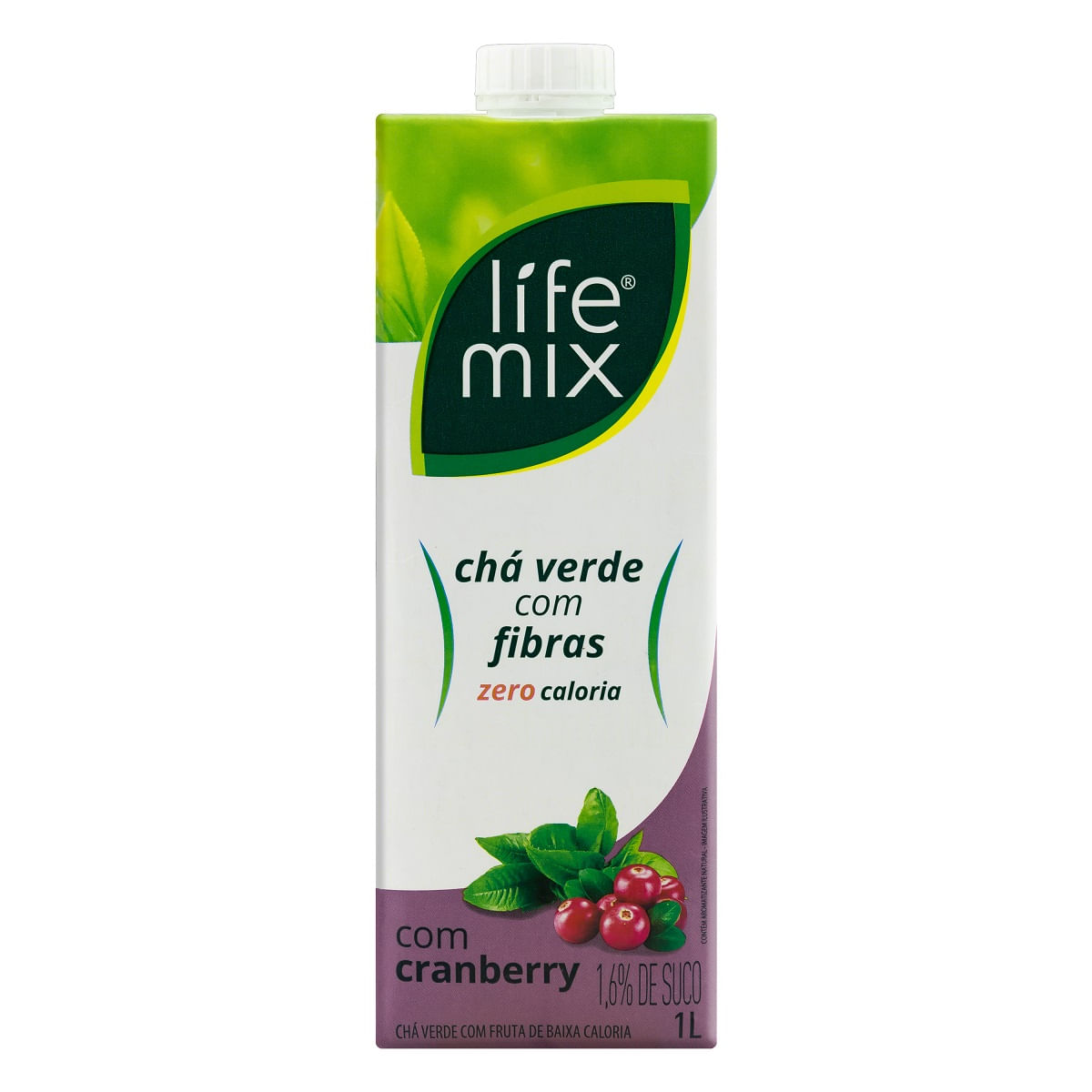 Chá Verde Funcional Sabor Cranberry Life Mix Boa Forma 1 Litro