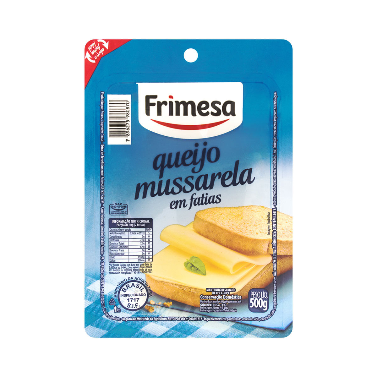 Queijo Mussarela Fatiado Frimesa 500 g