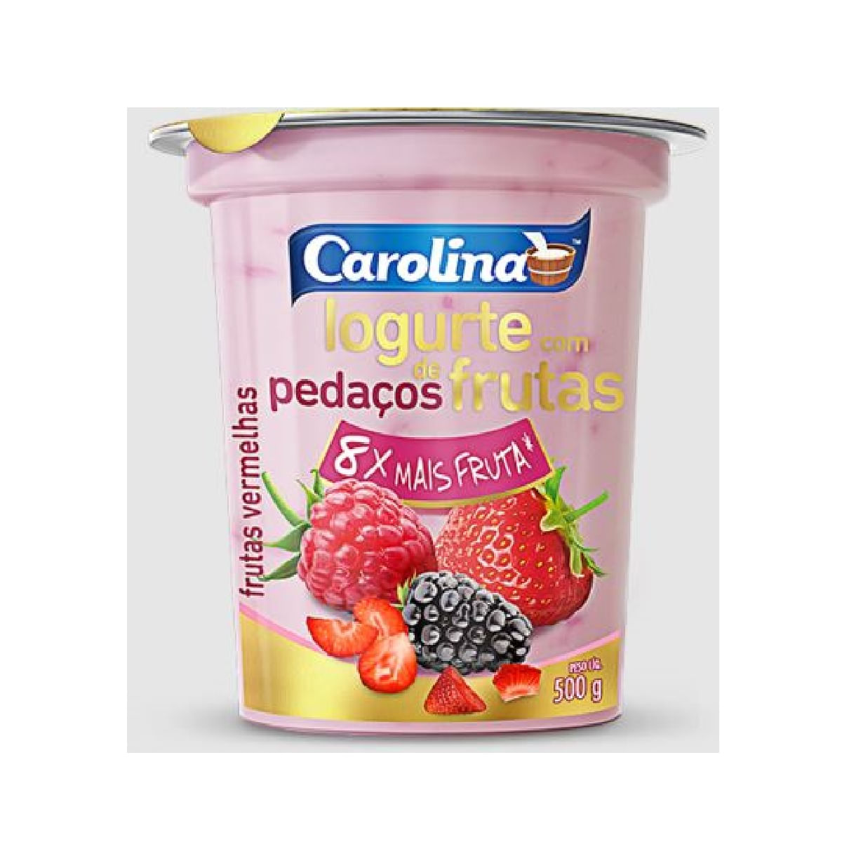 Iogurte Pedaços Carolina Frutas Vermelhas 500 g