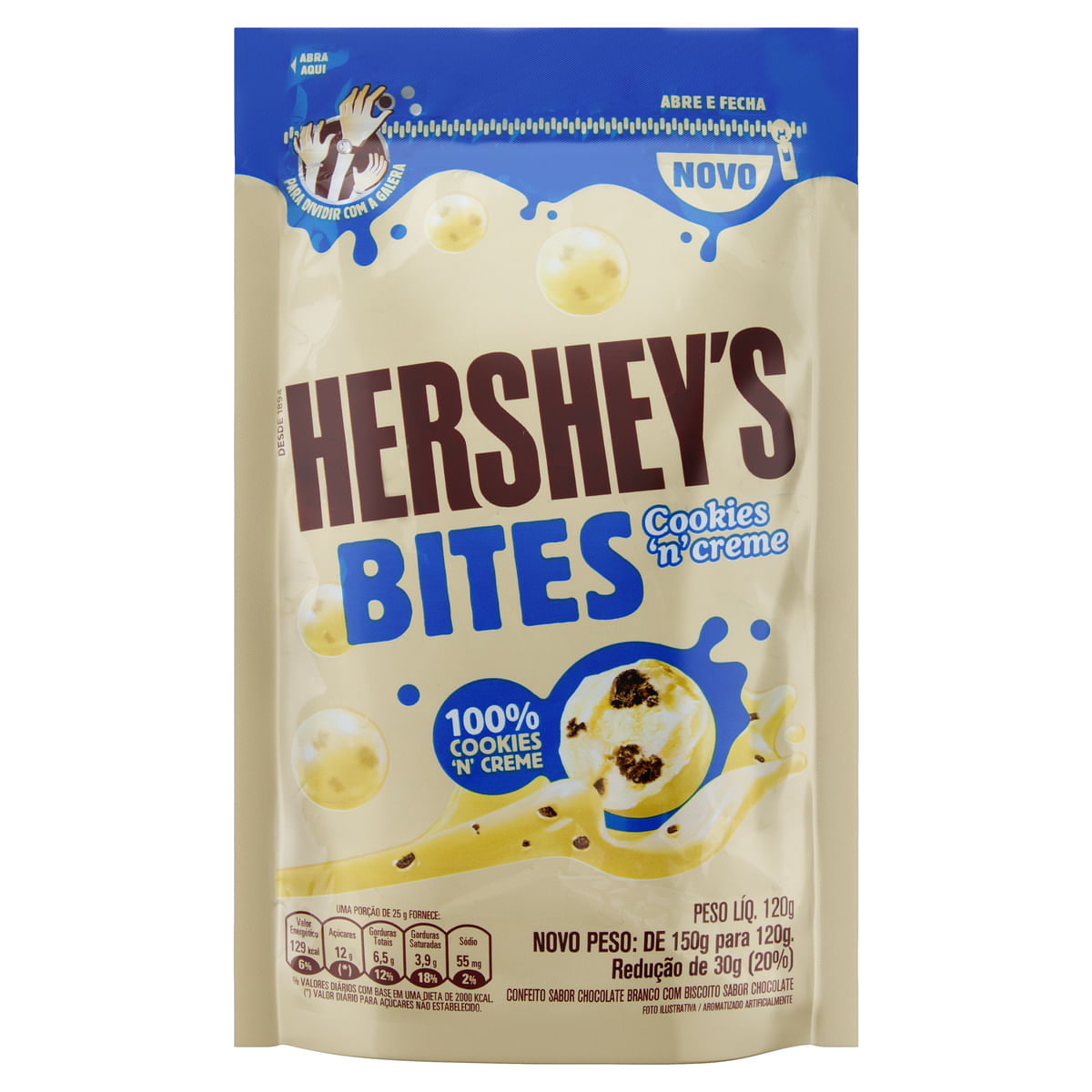 Bites de Chocolate Branco Cookies &apos;n&apos; Creme Hershey&apos;s 120g