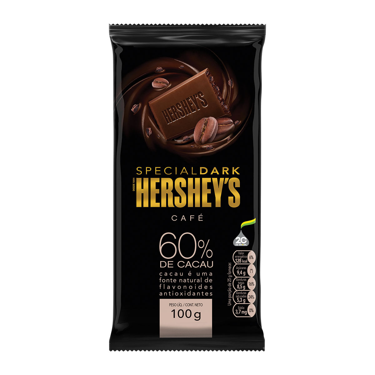 Chocolate Meio Amargo Sabor Café 60% Cacau Hershey&apos;s Special Dark 100g