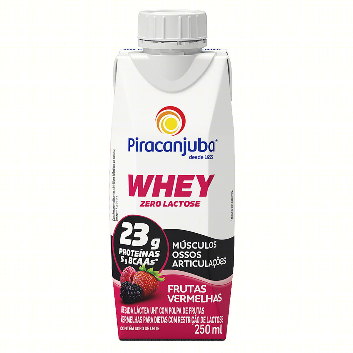 Bebida Láctea UHT Frutas Vermelhas Zero Lactose Piracanjuba Whey Caixa 250 ml