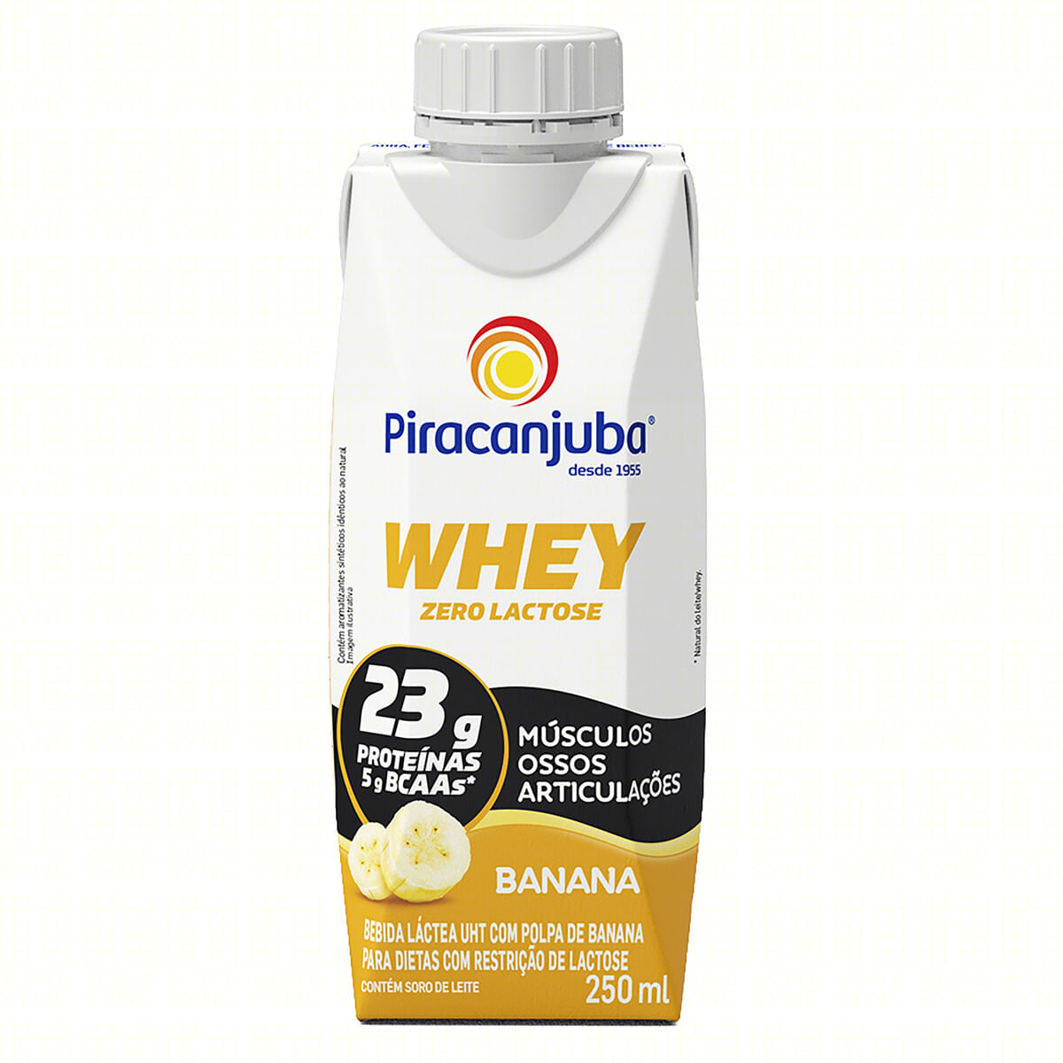 Bebida Láctea UHT Banana Zero Lactose Piracanjuba Whey Caixa 250 ml