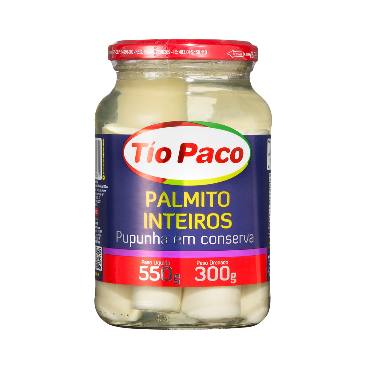 Palmito Pupunha Inteiro Tio Paco 300g