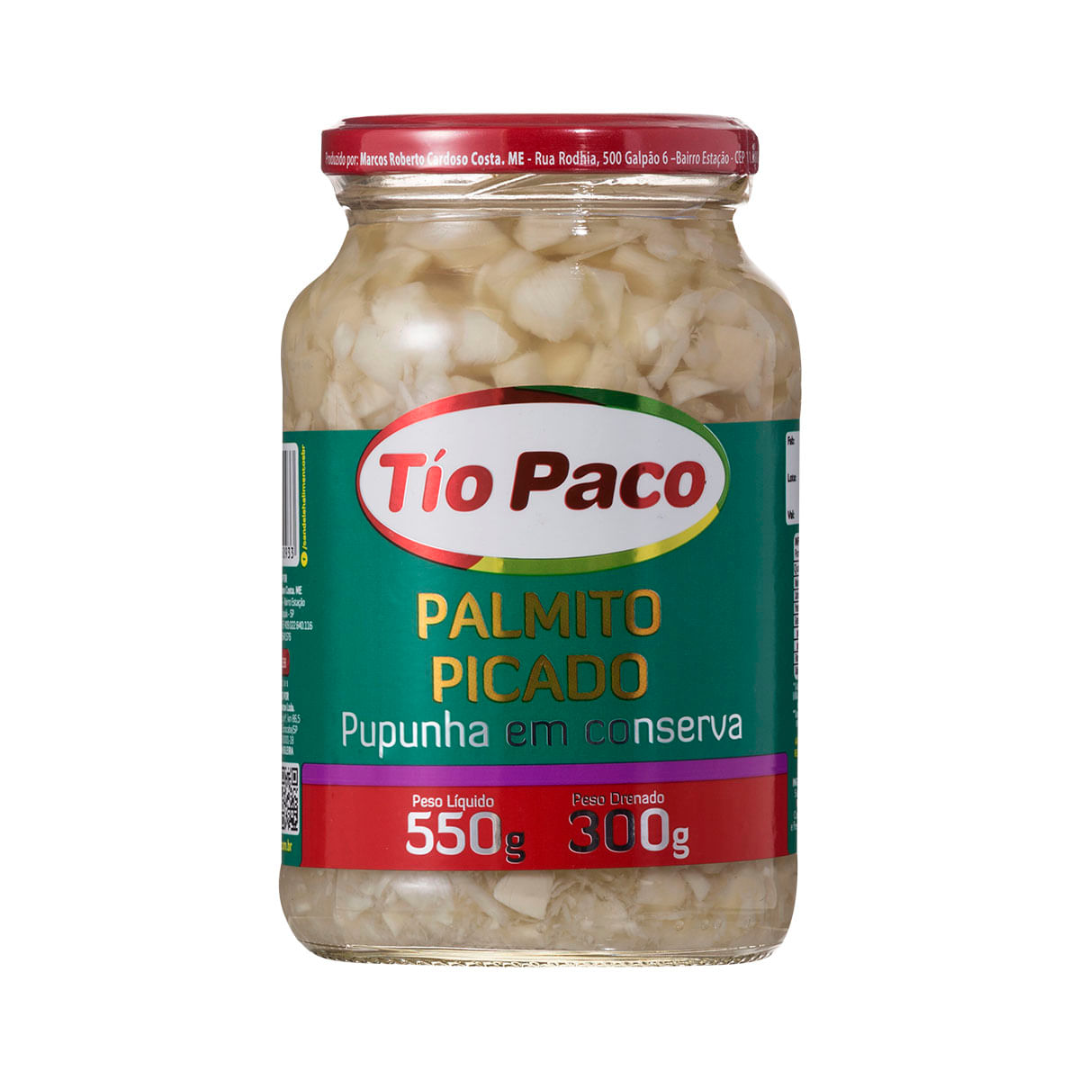 Palmito Pupunha Picado em Conserva Tio Paco 300g