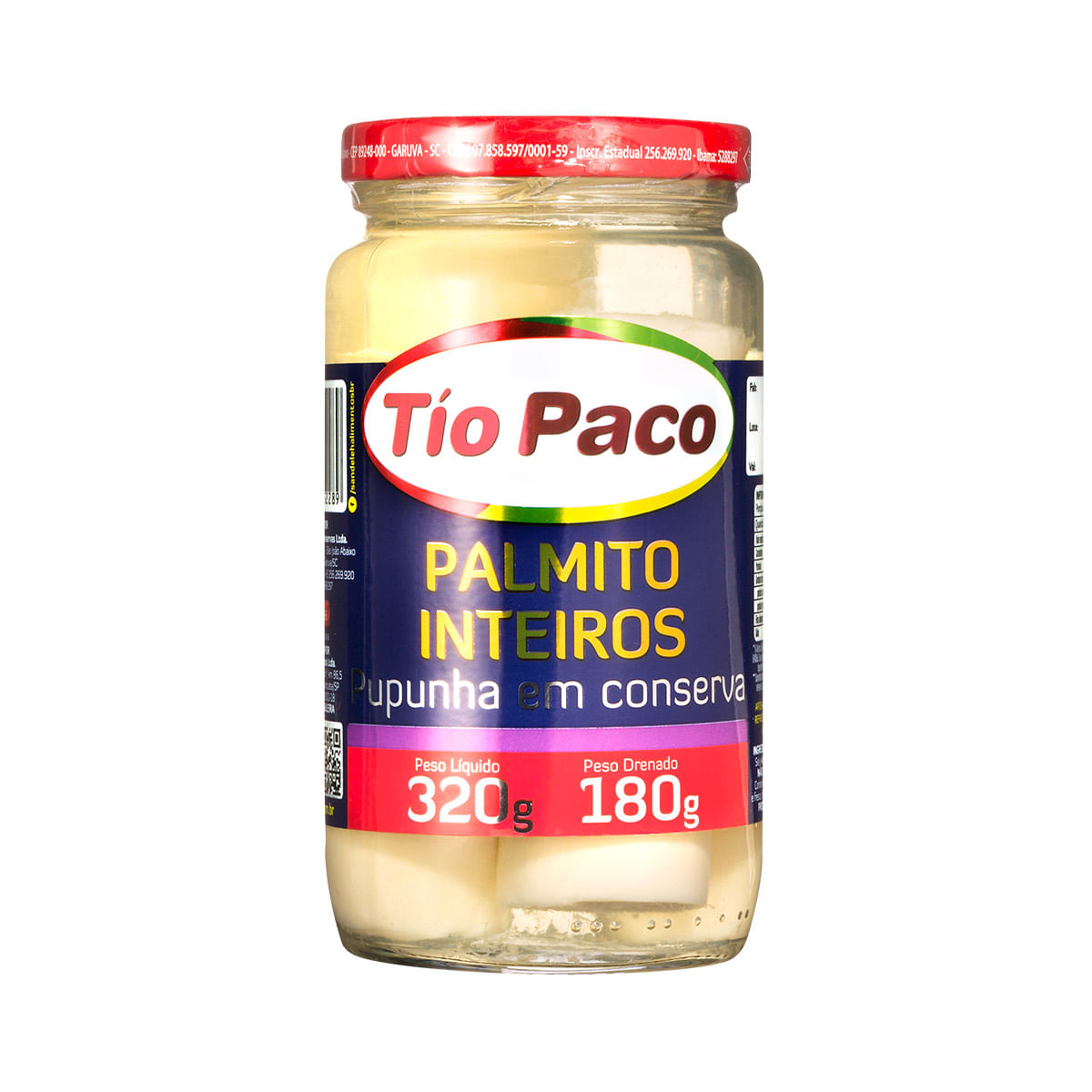 Palmito Pupunha Inteiro Tio Paco 180g