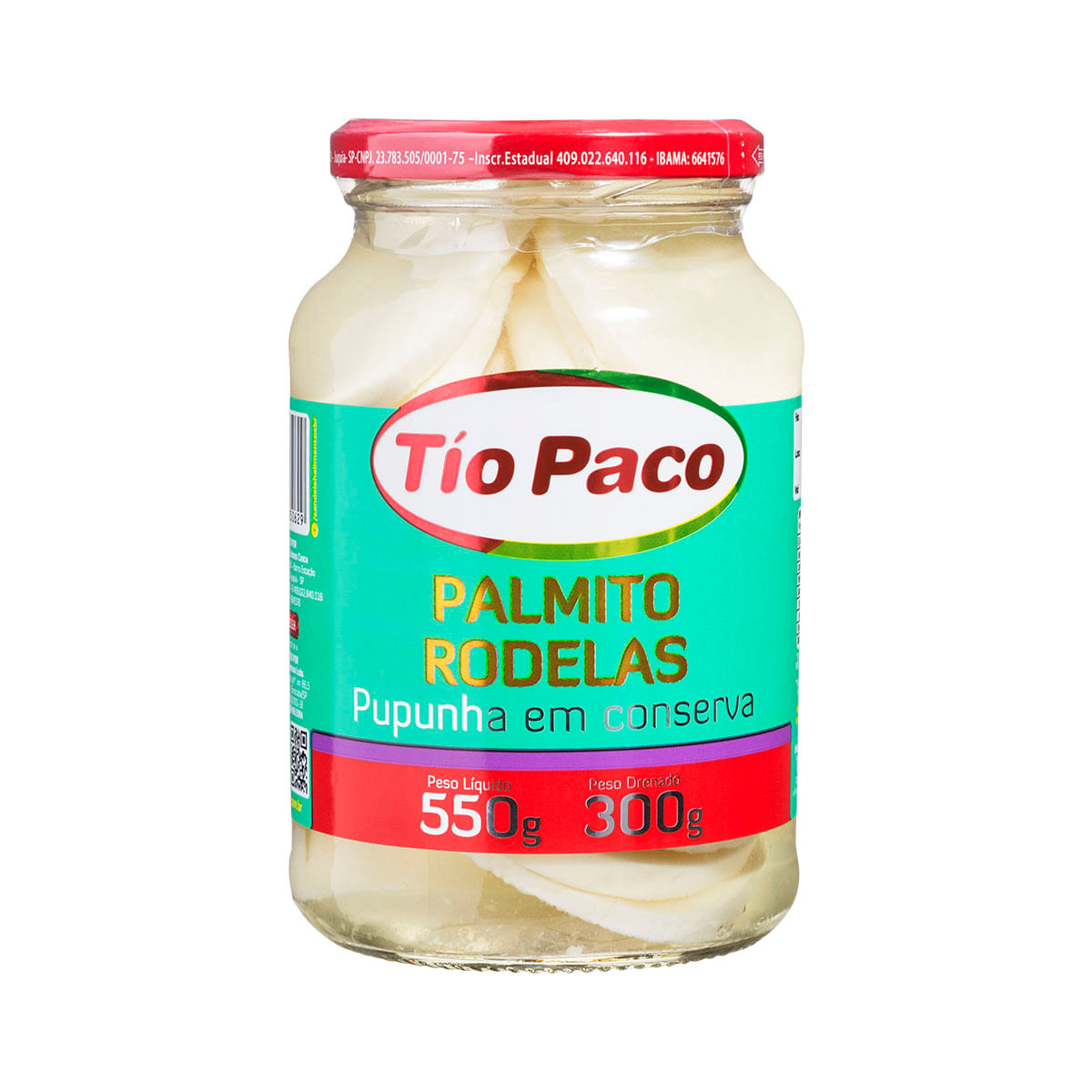 Palmito Pupunha Rodela Tio Paco 300g