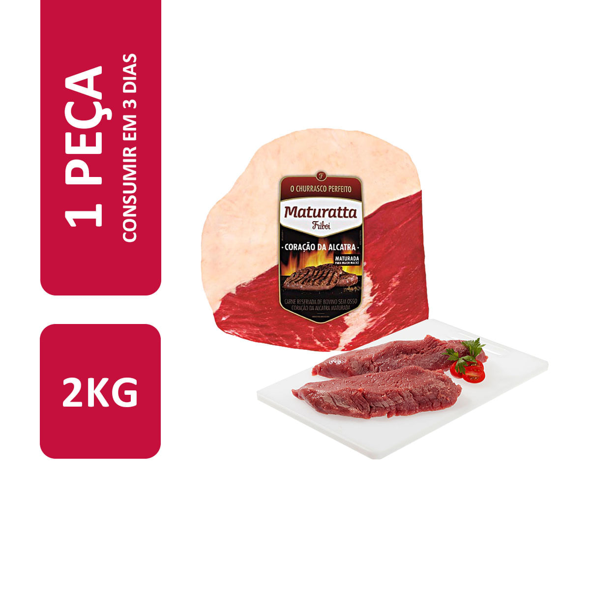 Peça de Miolo de Alcatra Bovina Resfriado Maturatta 2 Kg