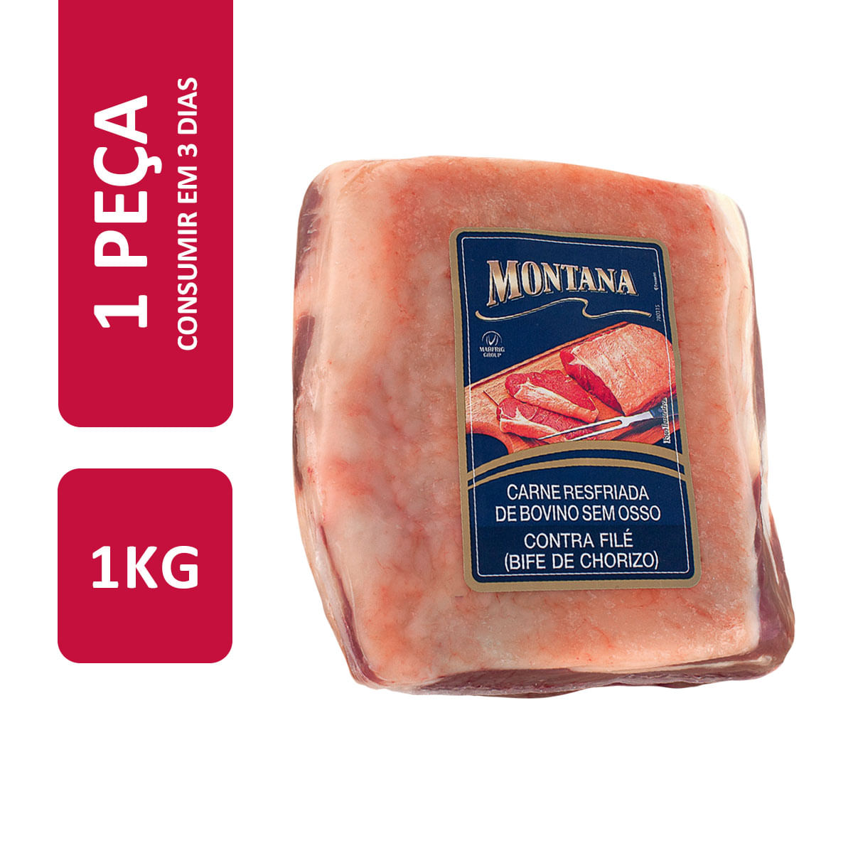 Peça de Contra Filé Bovino Chorizo Resfriado Montana 1Kg