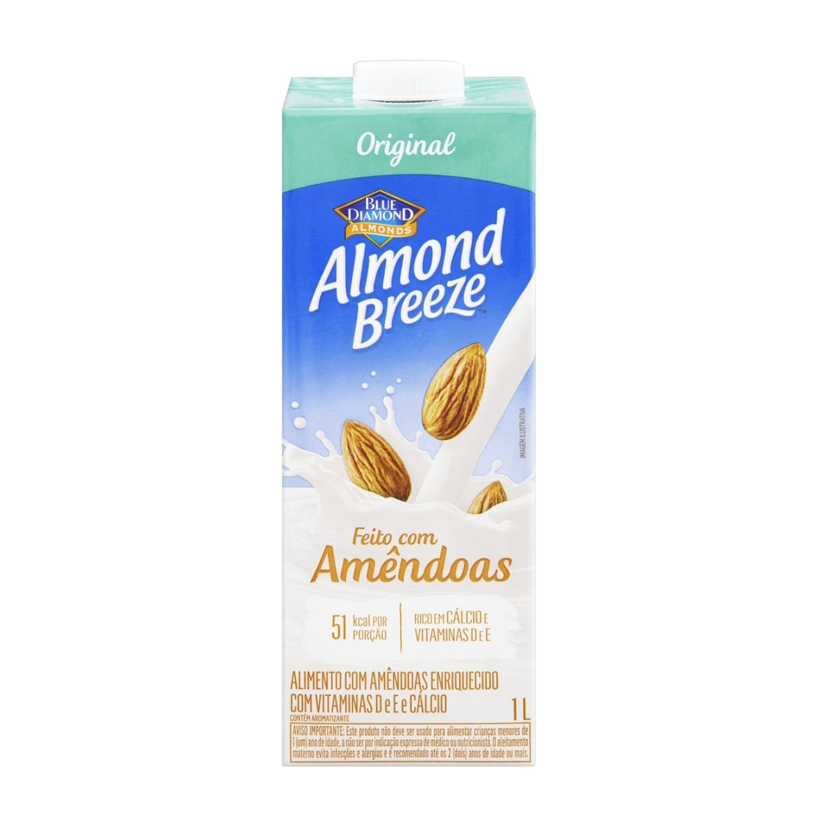 Bebida Vegetal de Amêndoas Almond Breeze Original 1 Litro