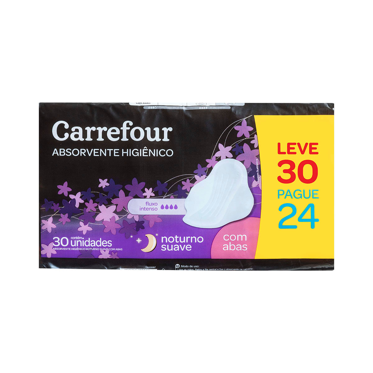 Absorvente noturno suave com abas leve 30 pague 24 Carrefour