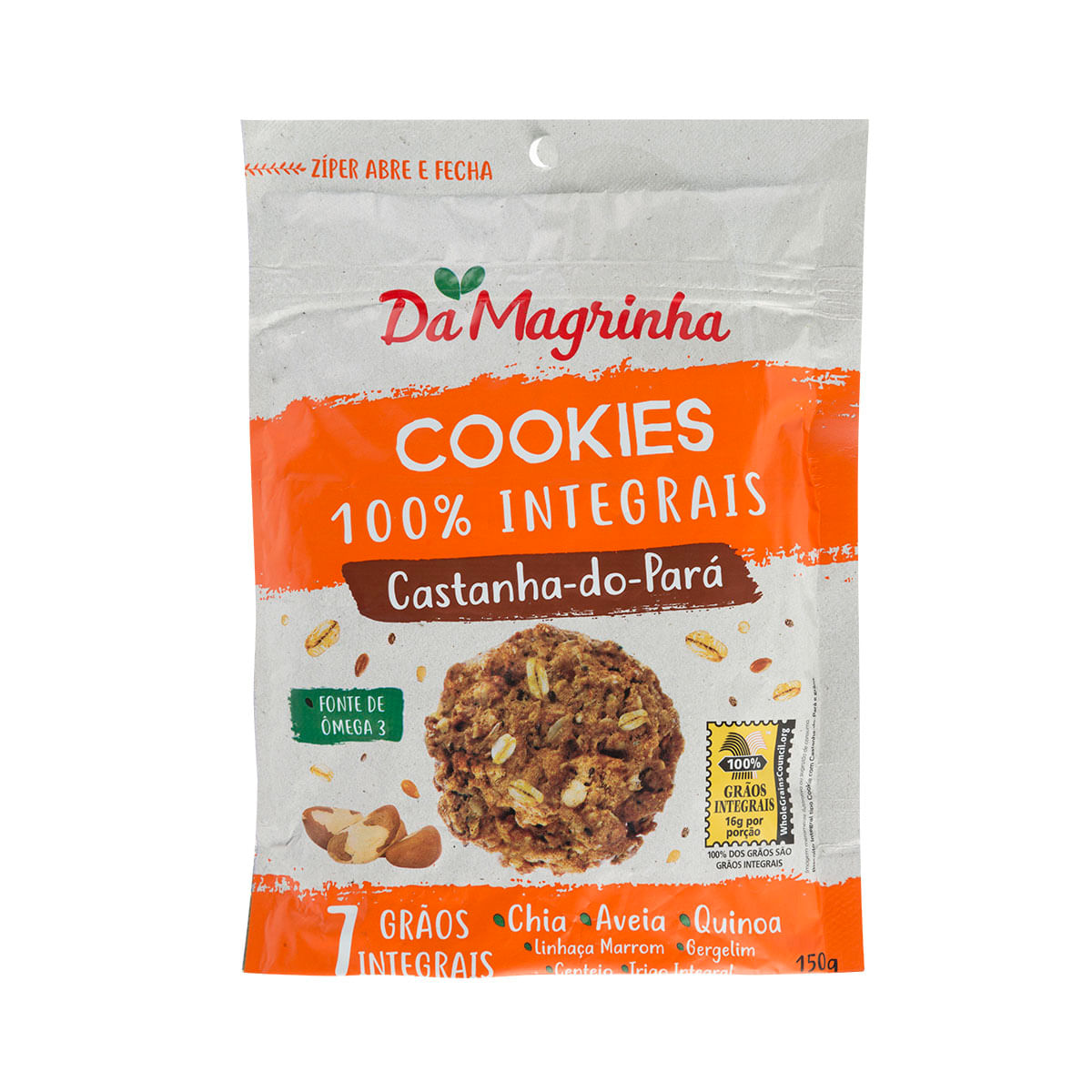 Cookie Integral Doce Castanha do Pará Da Magrinha 150g