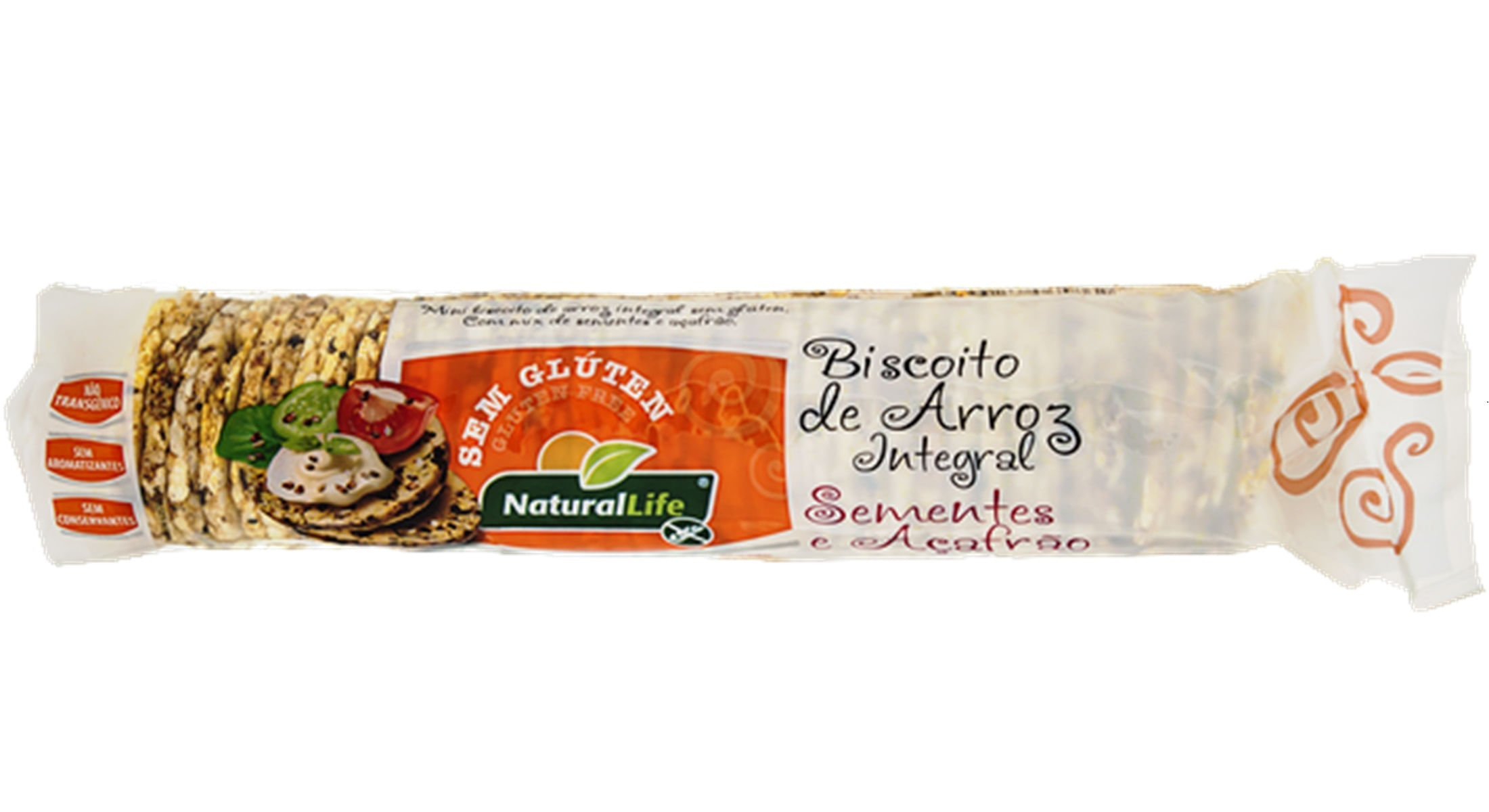 Biscoito de Arroz Integral com Sementes e Açafrão Naturallife sem Glúten 80g