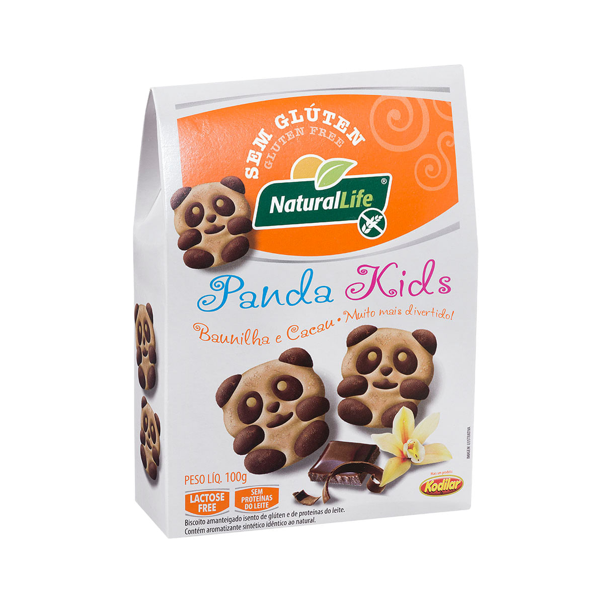 Biscoito de Baunilha e Cacau Kodillar NaturalLife Panda Kids 100g