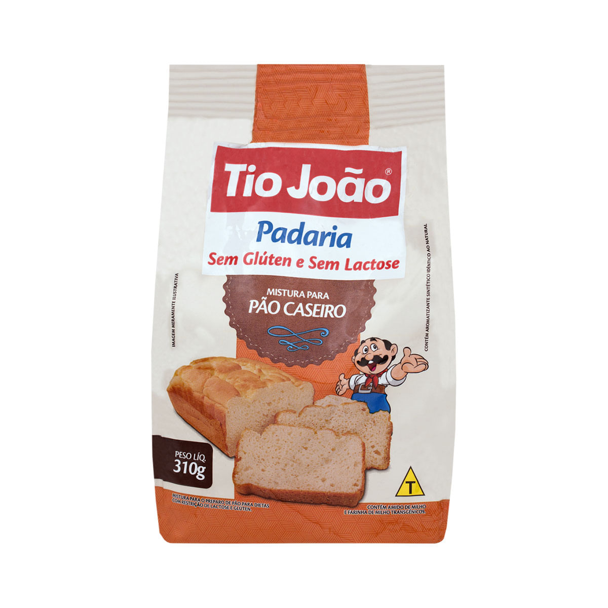 Mistura Para Pão Caseiro Tio João Zero Glúten e Lactose 310g