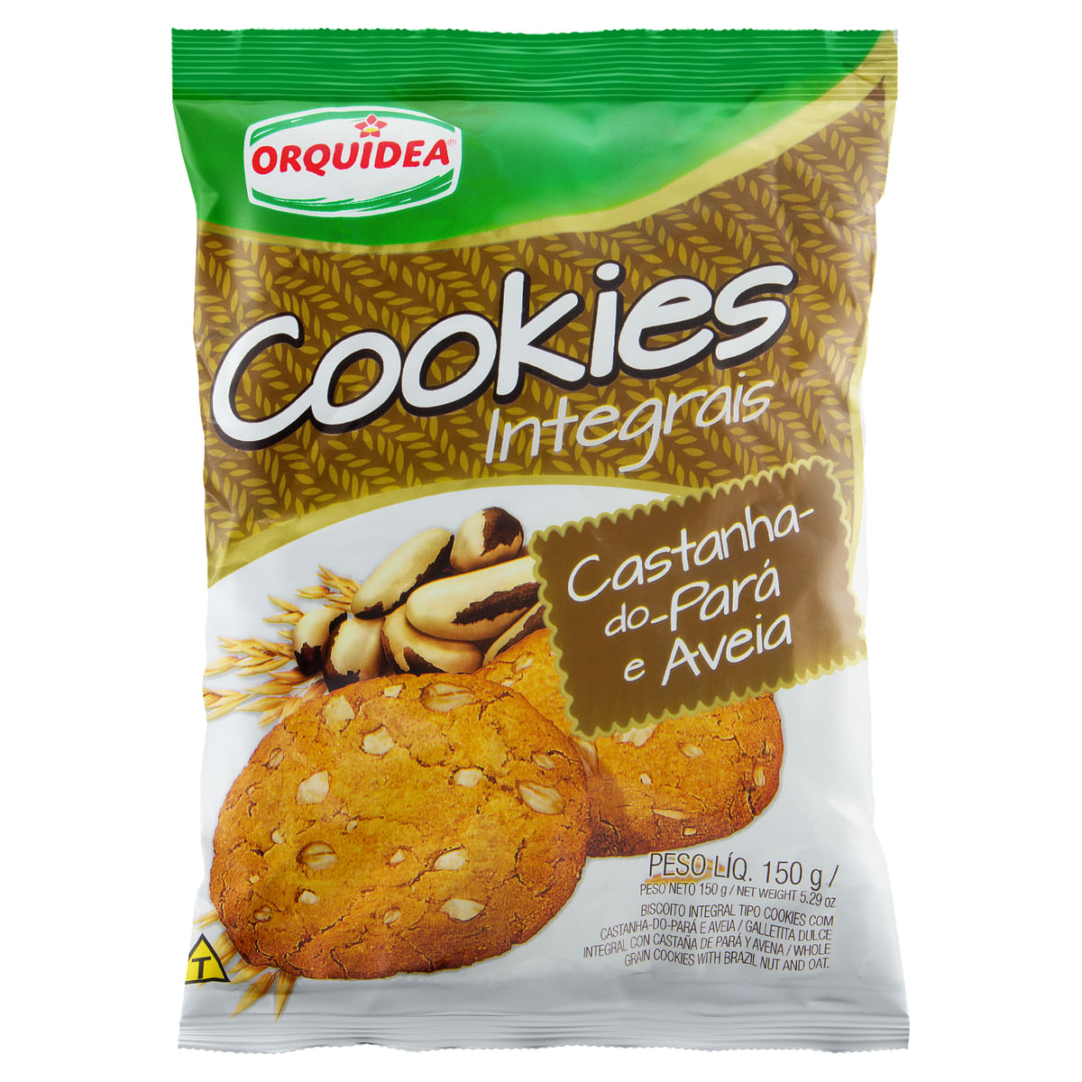 Cookie Integral Castanha-do-Pará e Aveia Orquídea 150 g