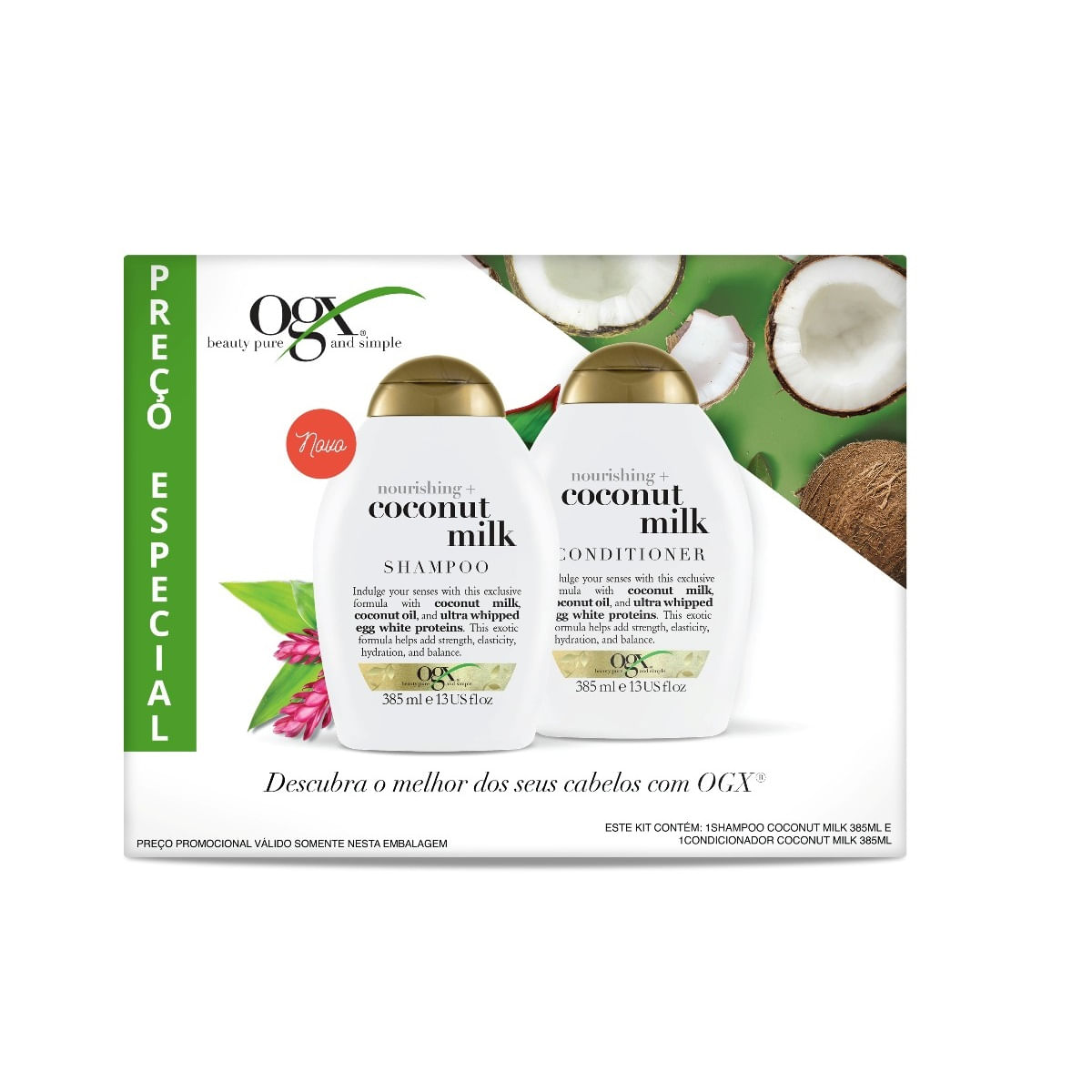 Kit Shampoo + Condicionador OGX Coconut Milk