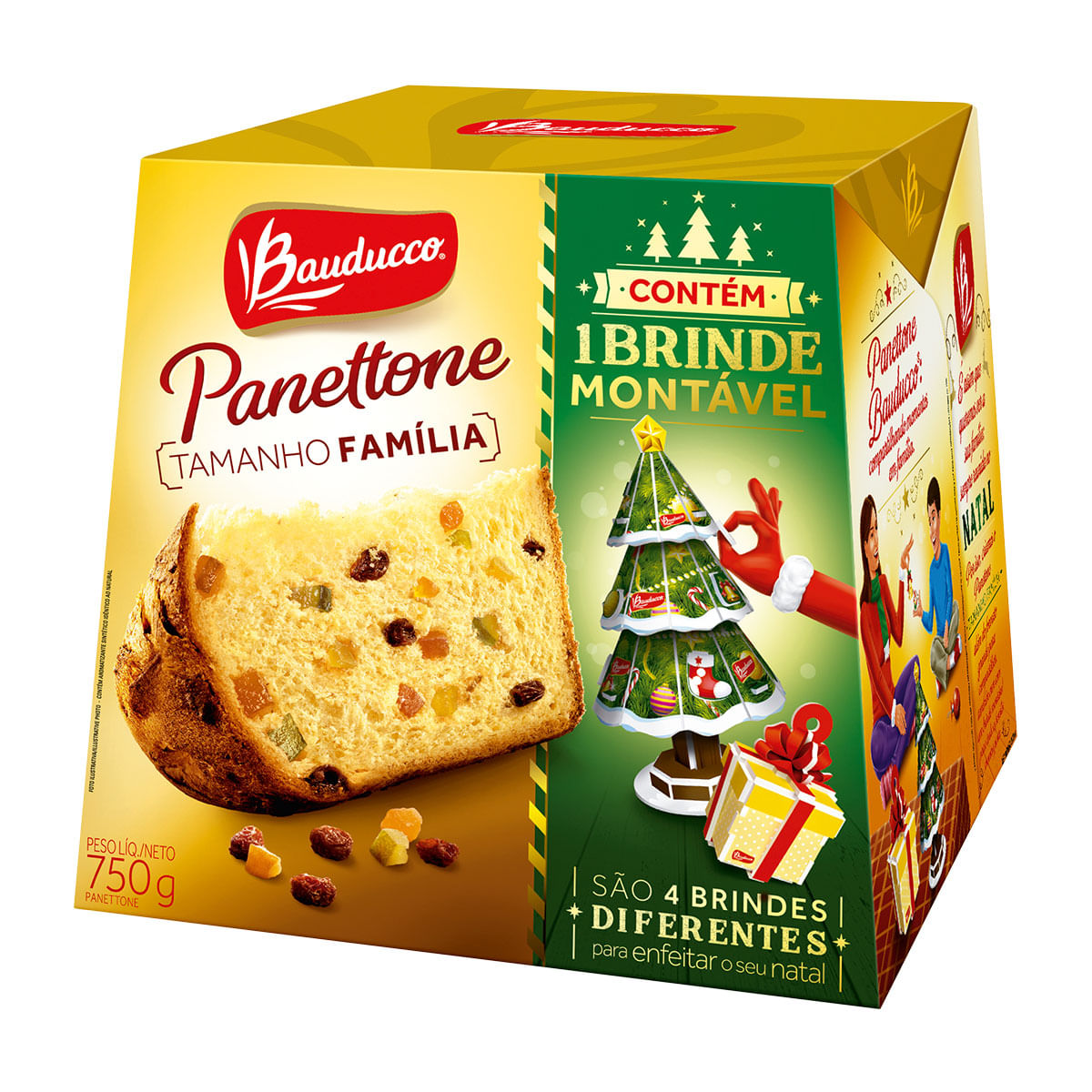 Panetone de Frutas Cristalizadas Bauducco Tamanho Família 750g