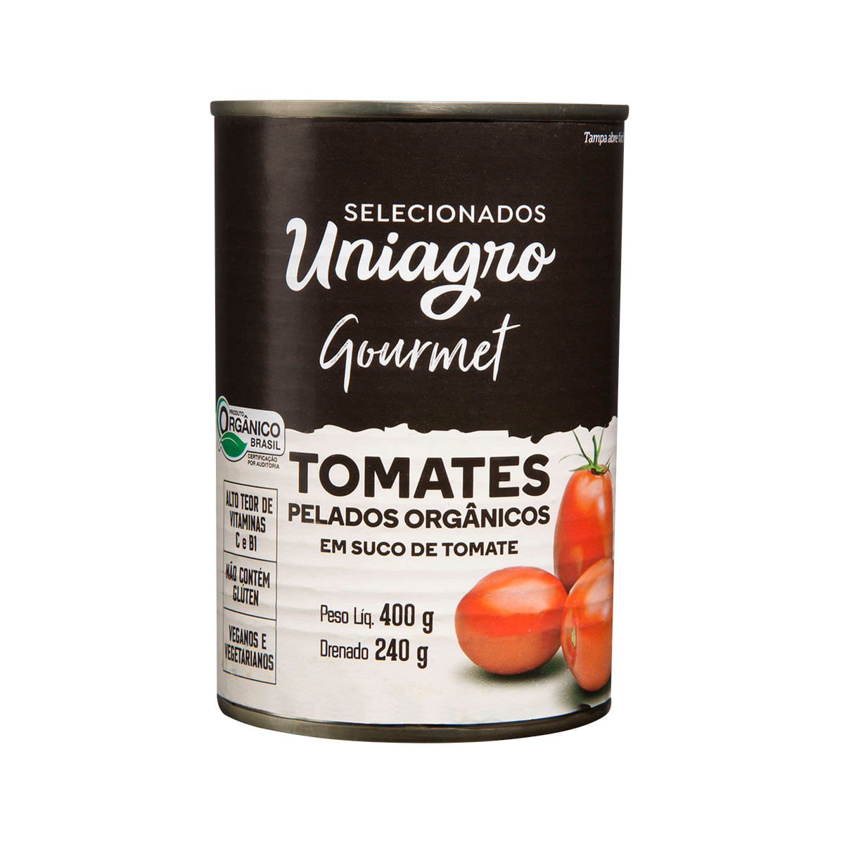 Tomate Pelado Orgânico Gourmet Uniagro 240g