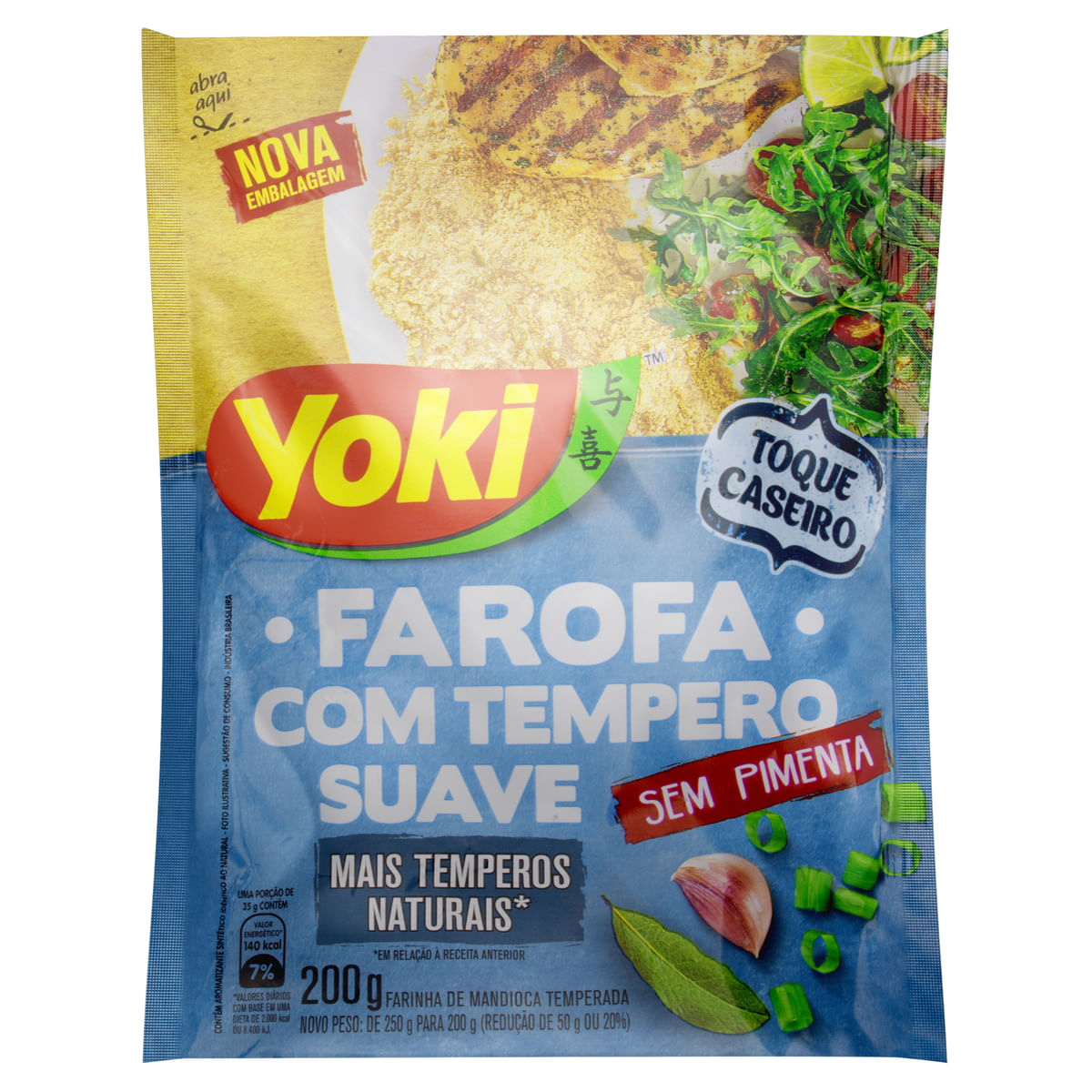 Farofa de Mandioca Yoki com Tempero Suave Pacote 200 g