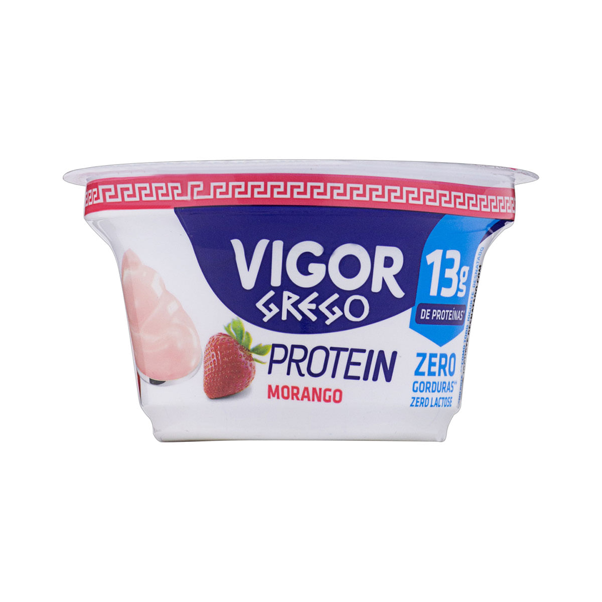 Iogurte Grego Zero Lactose Vigor Protein Morango 130g