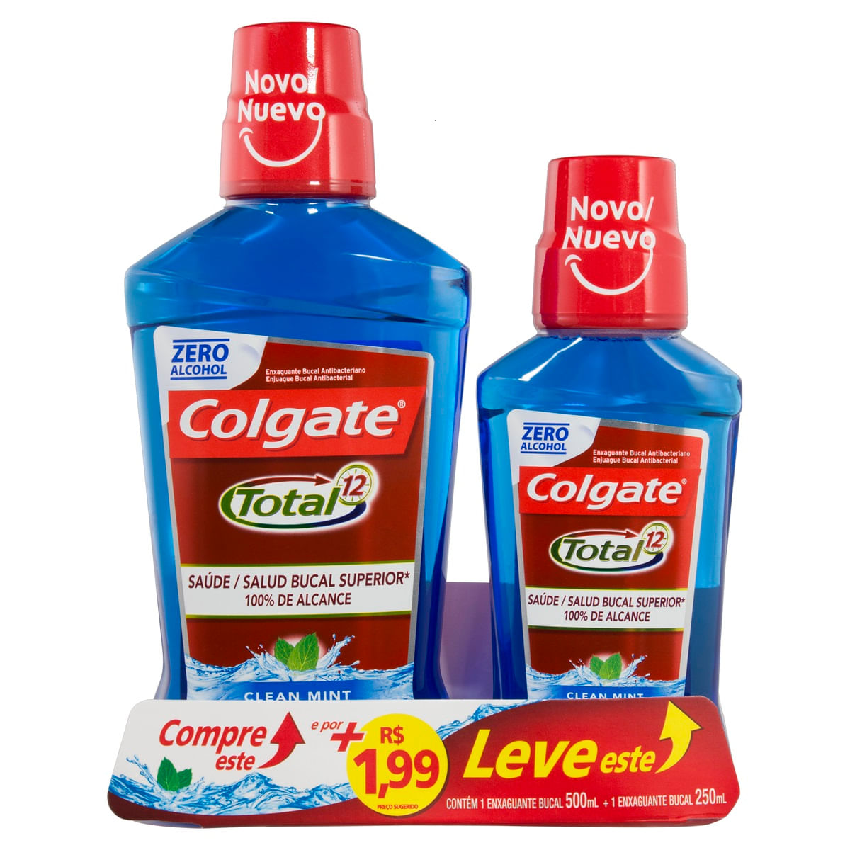 Enxaguante Bucal Colgate Total 12 Clean Mint 500ml+250ml