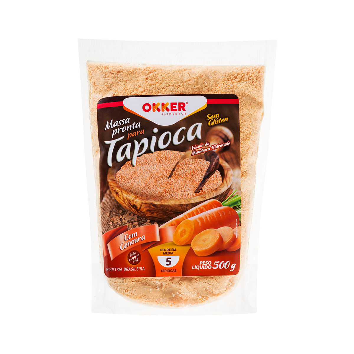 Massa pronta para Tapioca de Cenoura Okker 500g