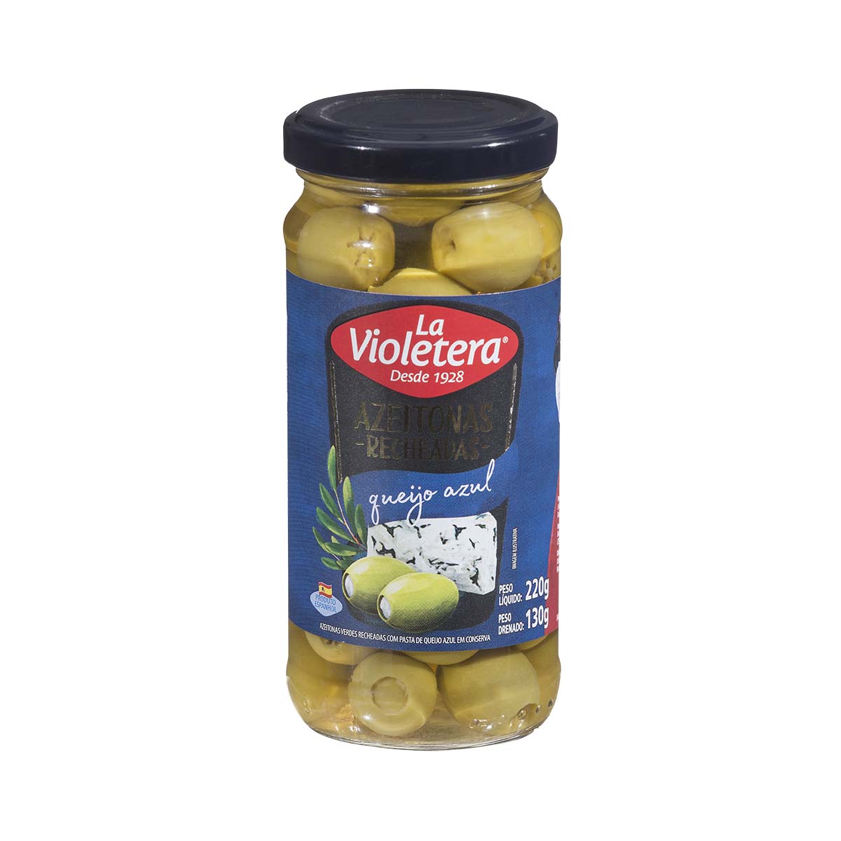 Azeitona Verde c/ Recheio de Queijo Azul La Violetera 130g