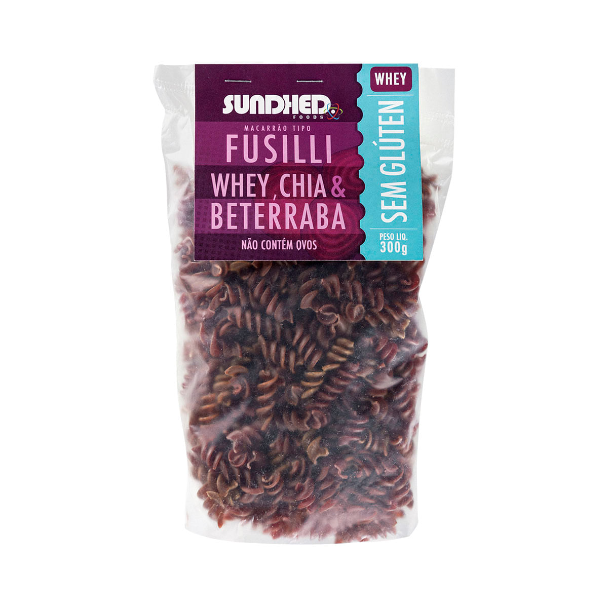 Macarrão Fusilli Whey, Chia e Beterraba Sundhed 300g