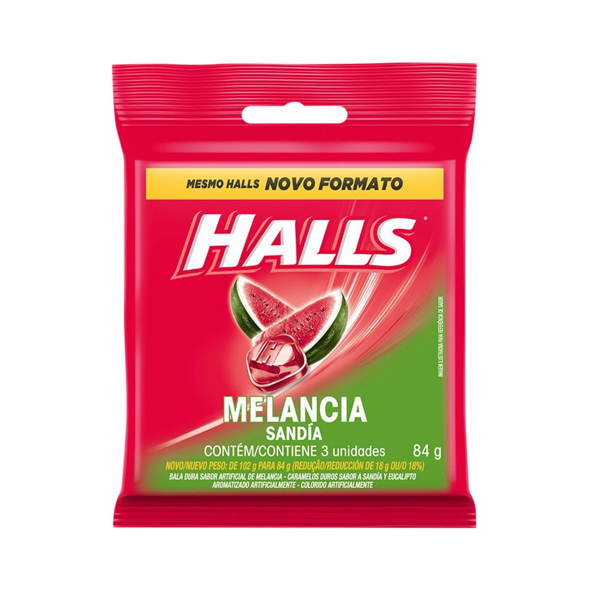 Bala Sabor Melancia Halls 84g