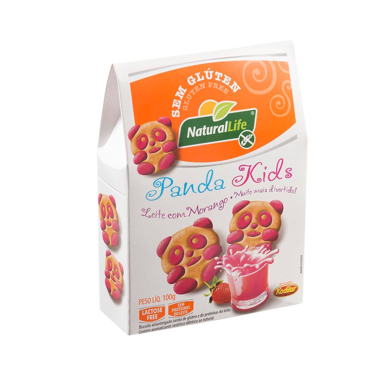 Biscoito de Leite com Morango Panda Kids 100g