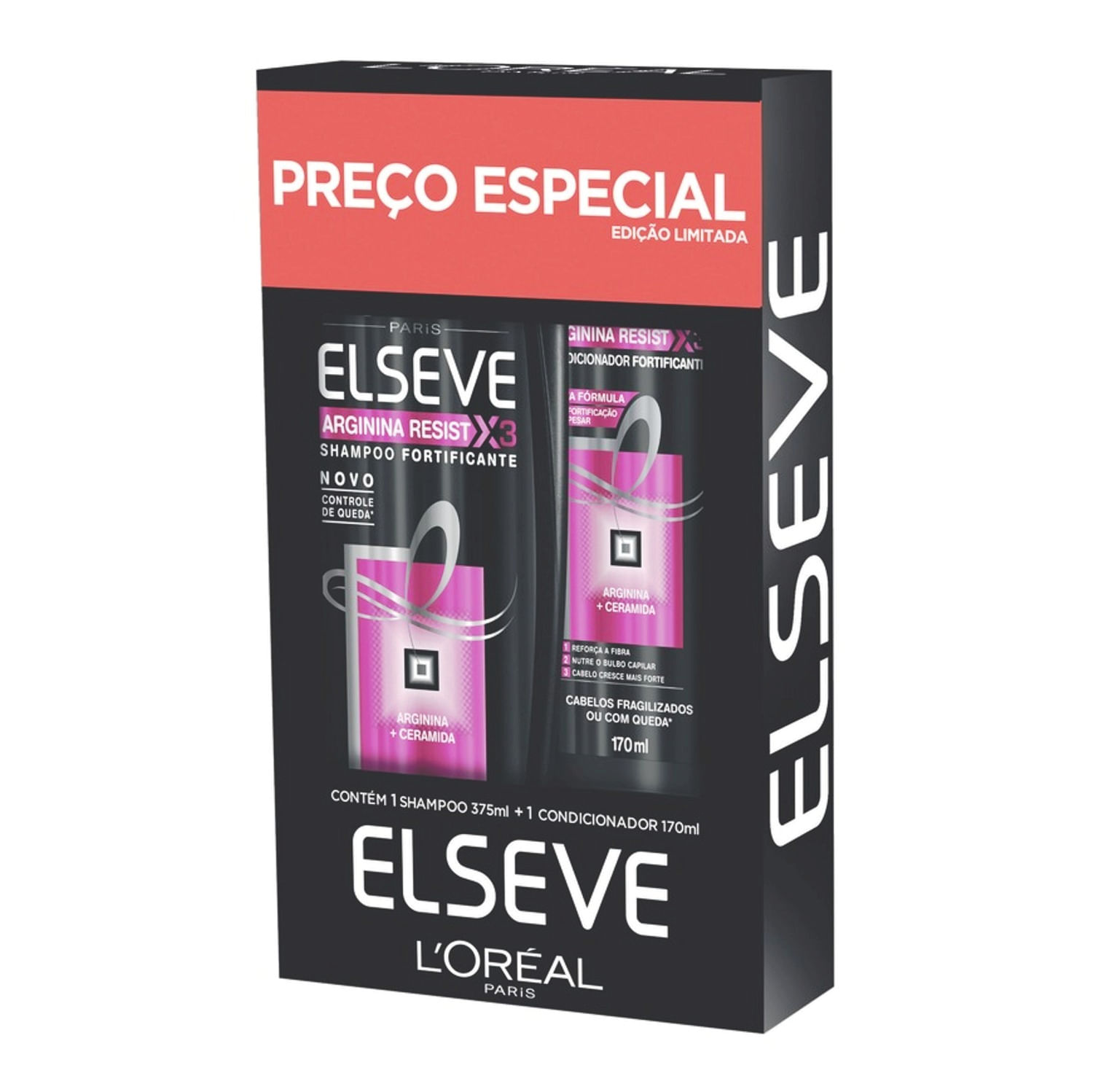 Kit Elseve Arginina Resist Shampoo 375ml + Condicionador 170ml