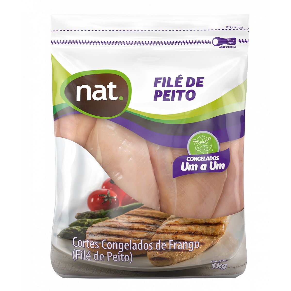 Filé de Peito de Frango Pacote Congelado Nat 1 kg