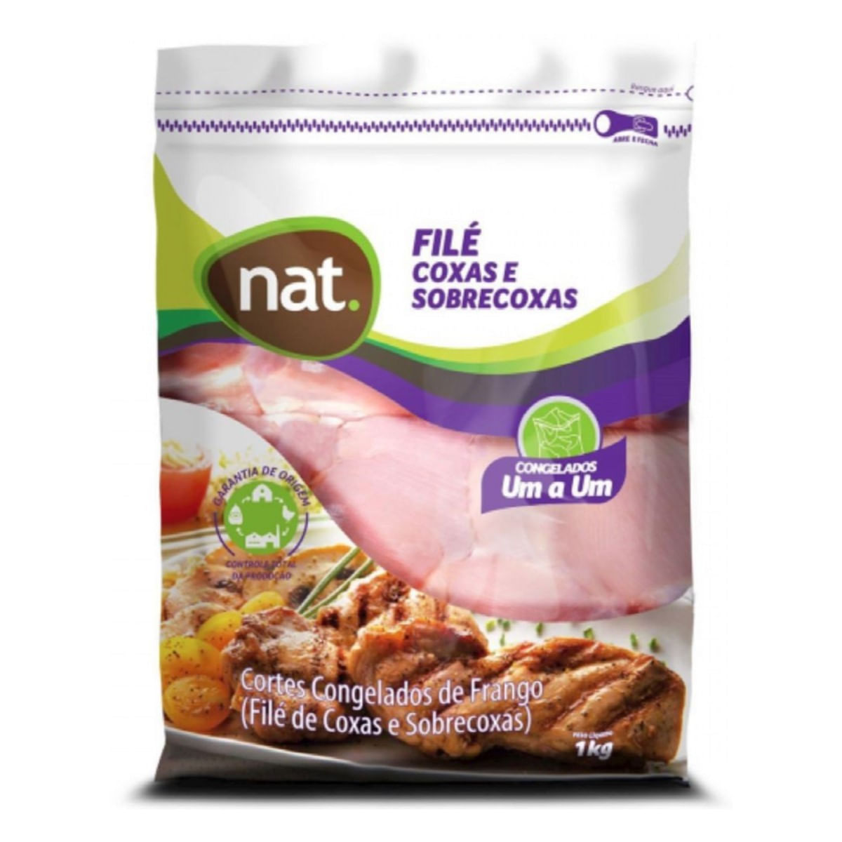 Filé de Coxa com Sobrecoxa de Frango Congelado Nat 1 kg