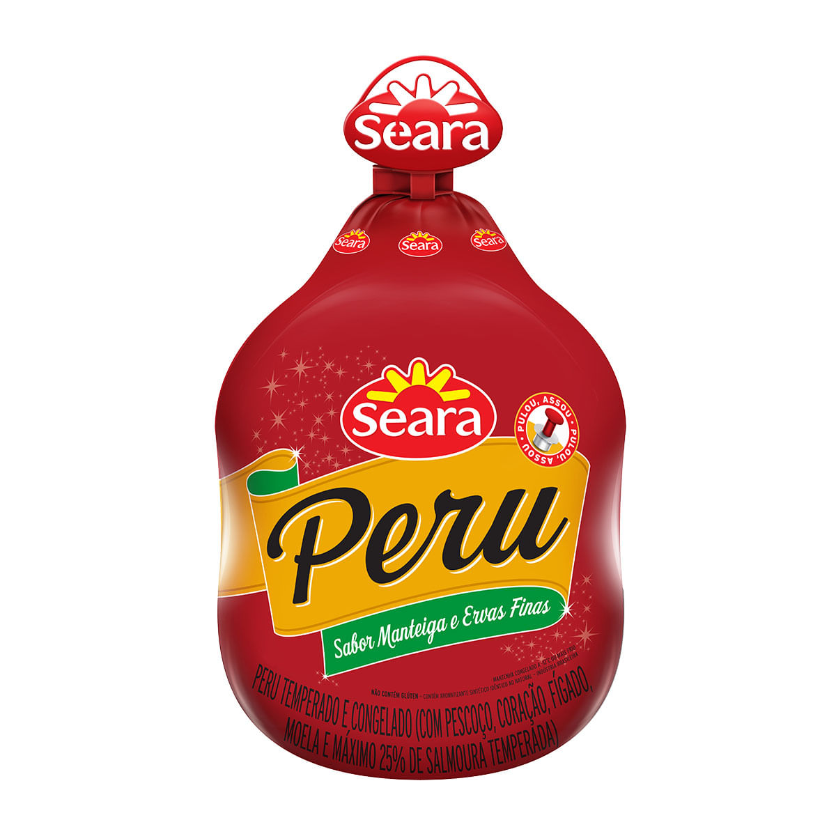 Peru Inteiro Temperado Manteiga e Ervas Finas Seara 3,4Kg