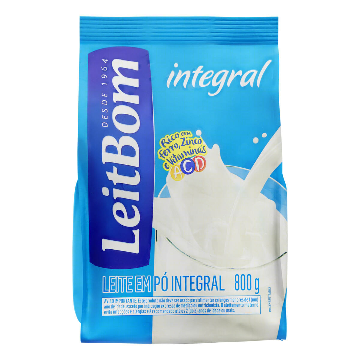 Leite em Pó Integral Leitebom Pacote 800 g