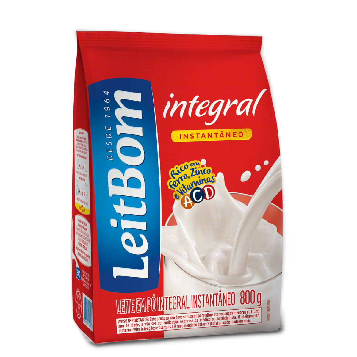 Leite em Pó Instantâneo Integral Leitbom Pacote 800 g