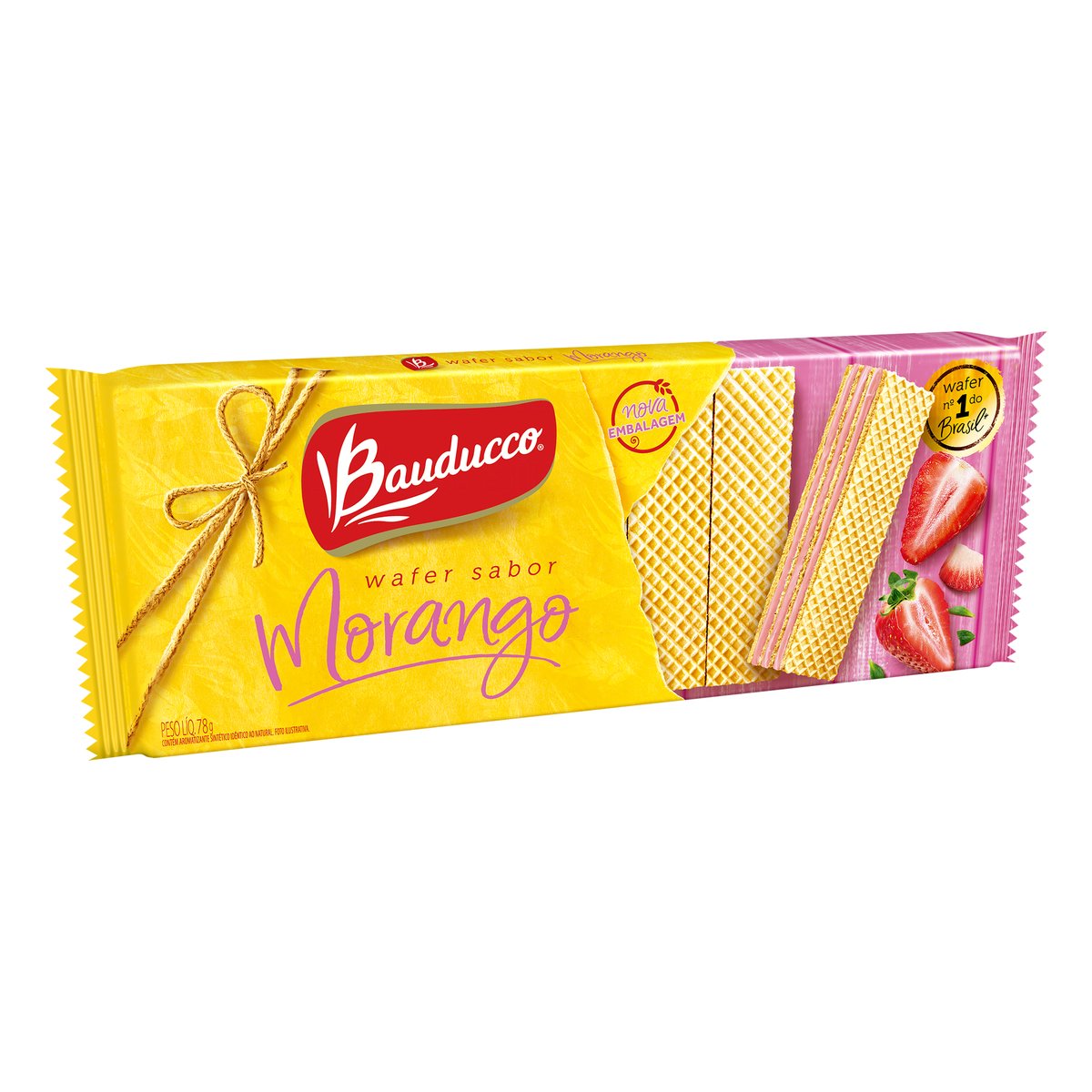 Wafer Recheio Morango Bauducco 78 g