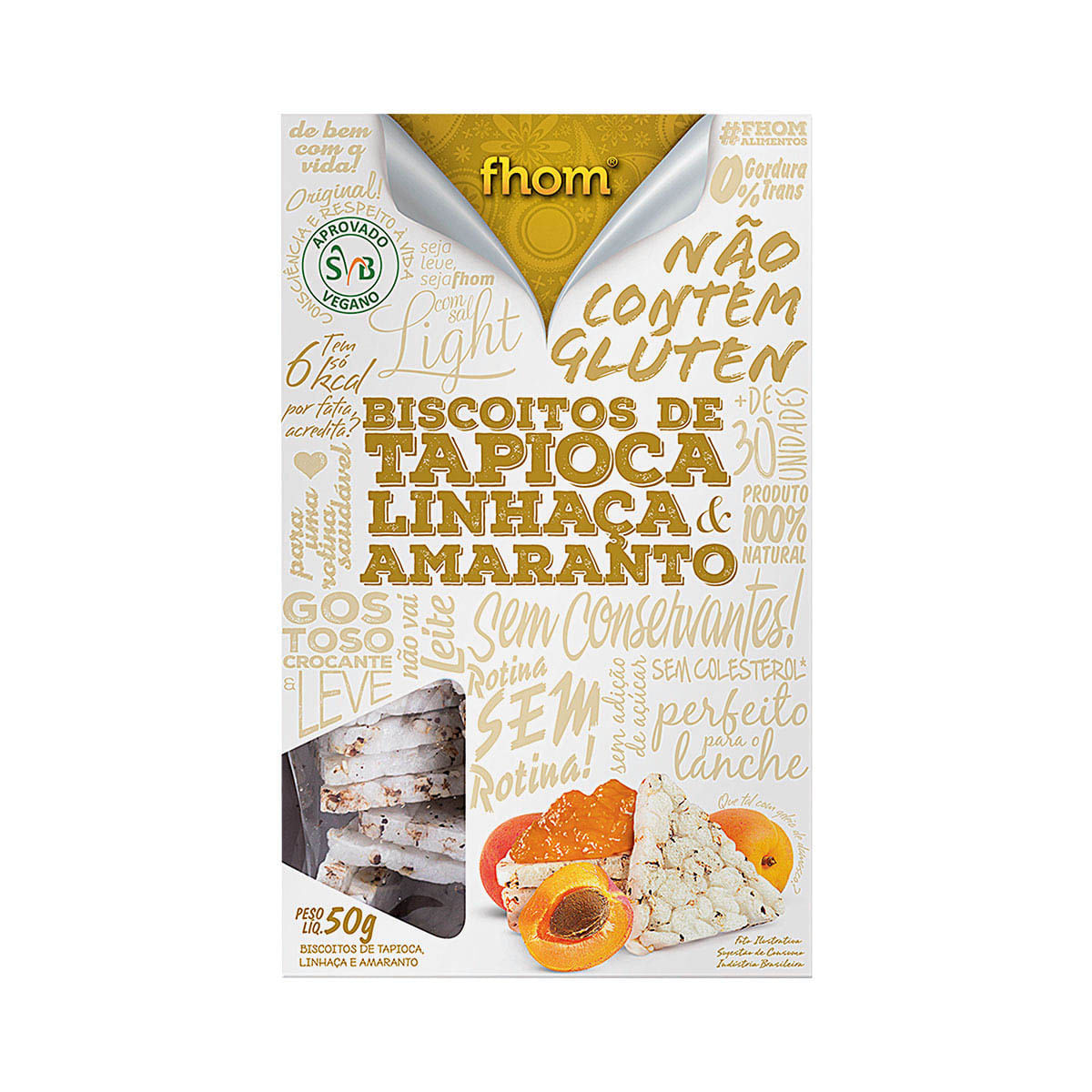 Biscoito de Tapioca Linhaça e Amaranto Fhom 100g