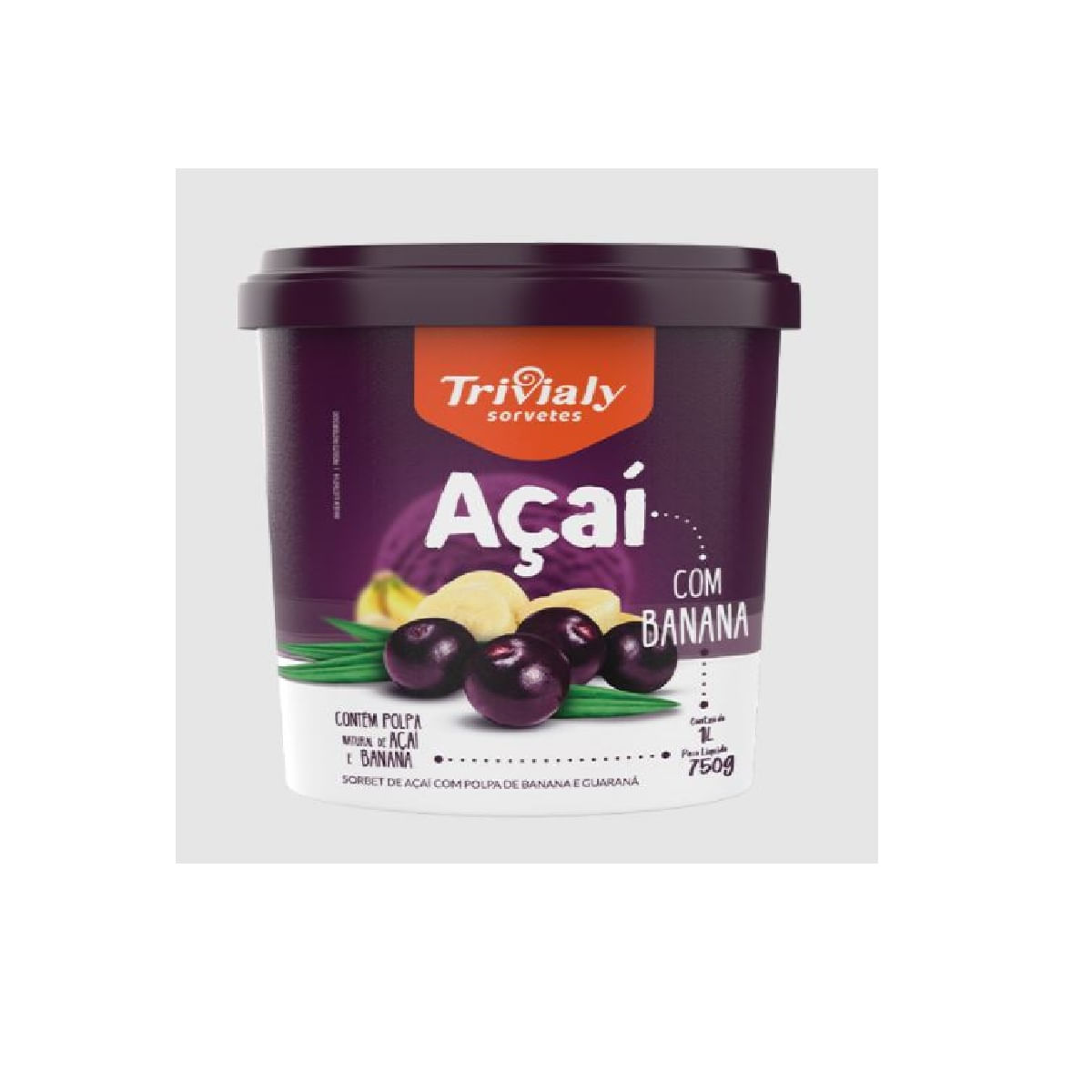 Açaí Trivialy Banana 1 Litro