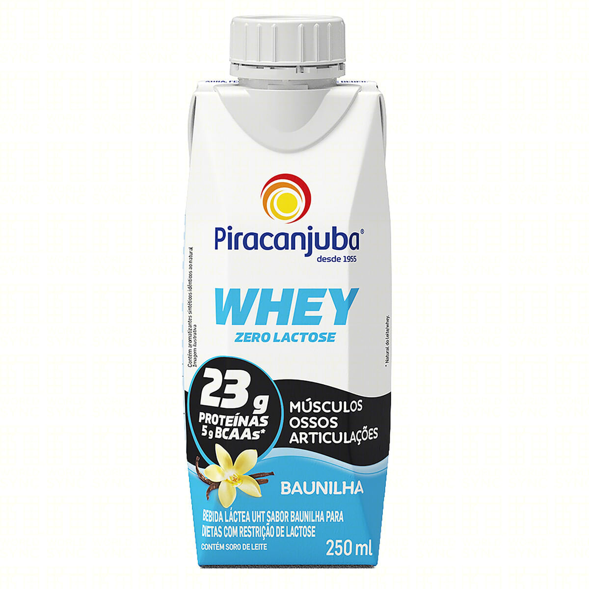 Bebida Láctea UHT Baunilha Zero Lactose Piracanjuba Whey Caixa 250 ml