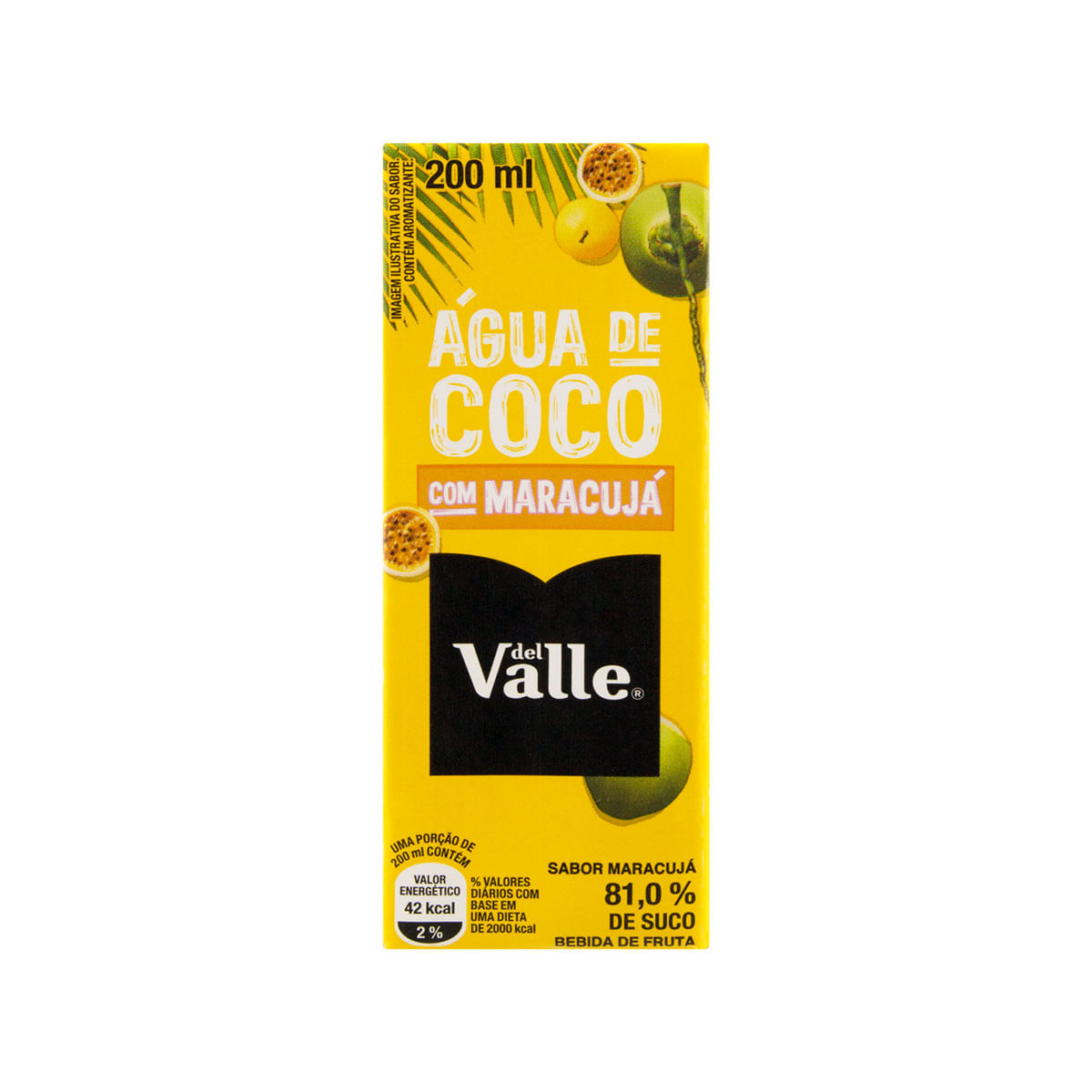 Água de Coco Sabor Maracujá Del Valle 200ml