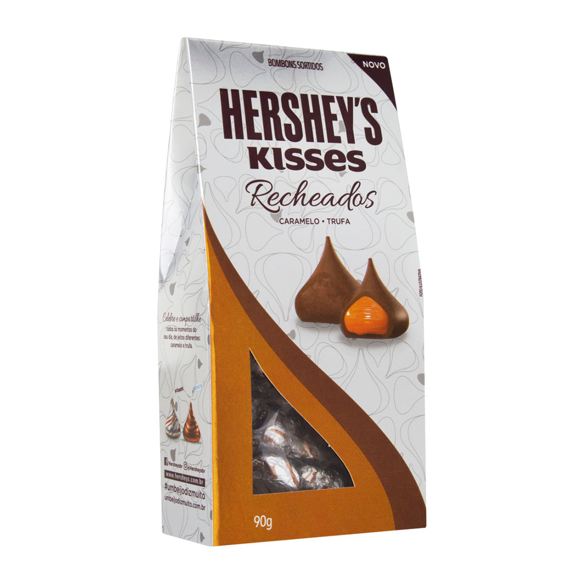 Caixa de Bombom de Chocolate Sortido Hershey&apos;s Kisses Recheados 90g