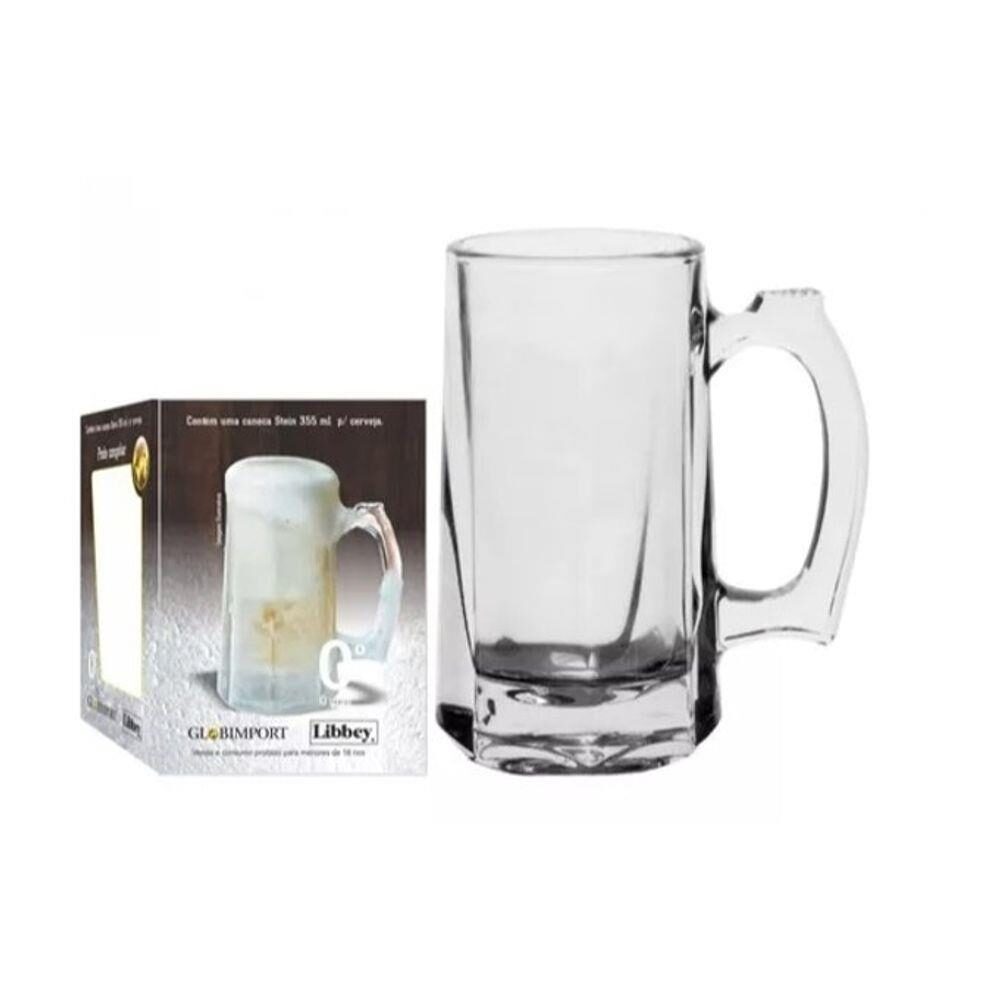 Caneca Cerveja Stein Vidro Temperado Libbey 355 ml