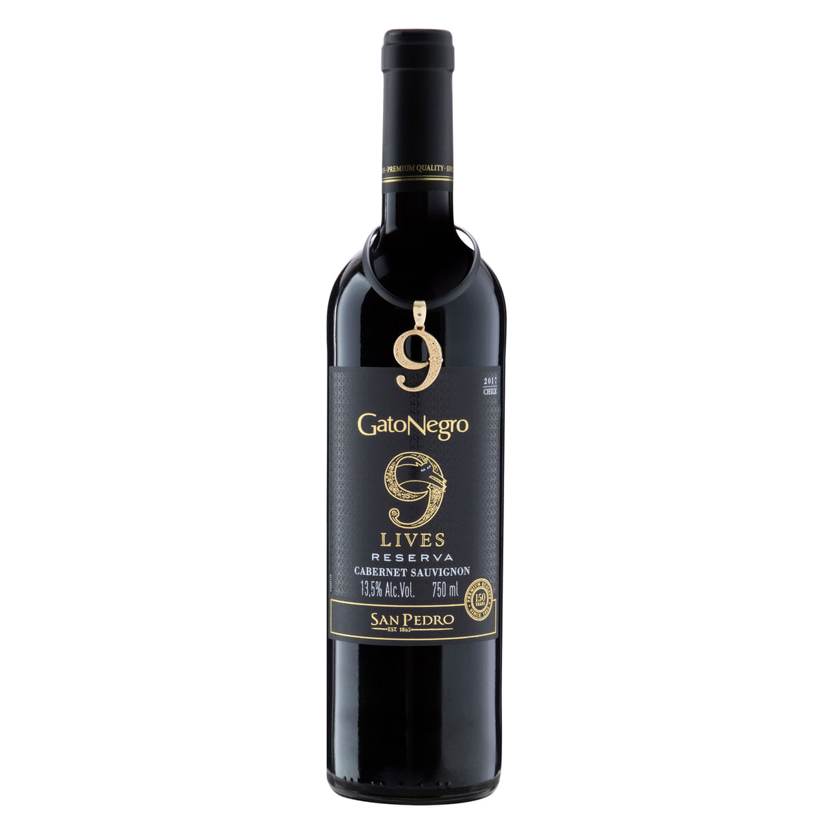 Vinho Chileno Tinto Reserva 9 Lives Gato Negro Cabernet Sauvignon 750ml