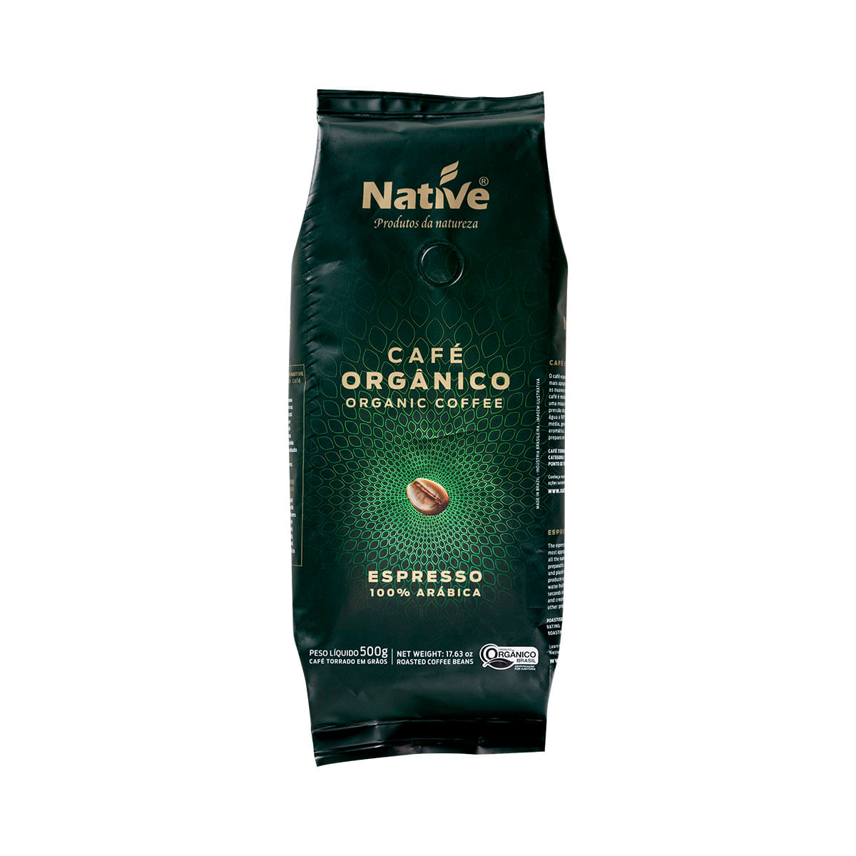 Café torrado em grãos orgânico Native - 500 g