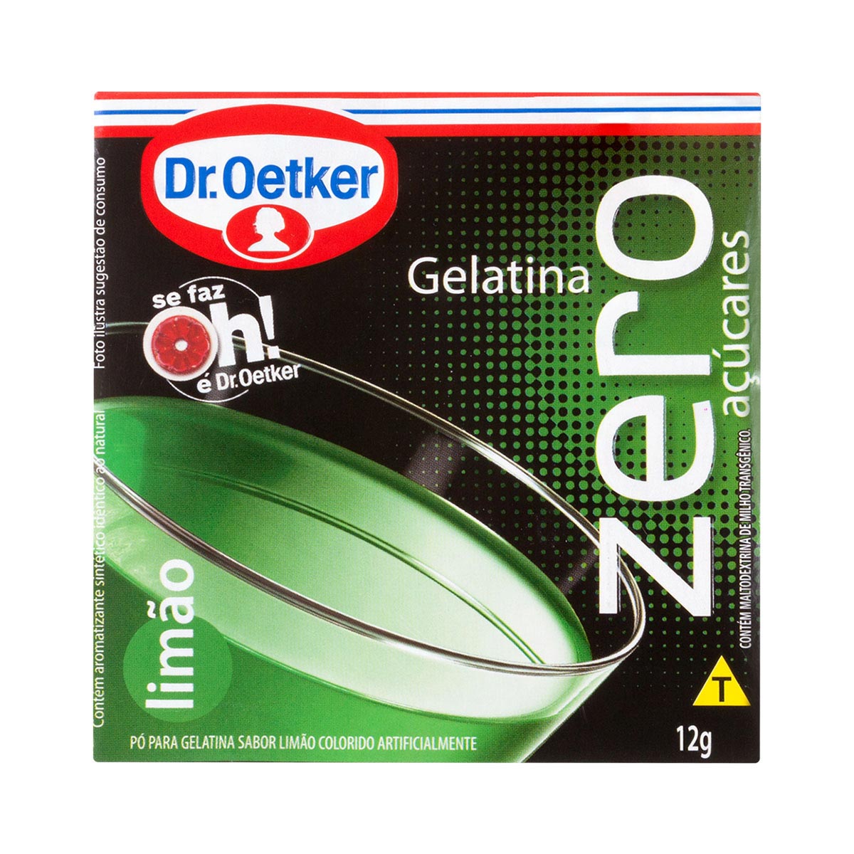 Gelatina Limão Dr.Oetker Zero Açúcares 12g