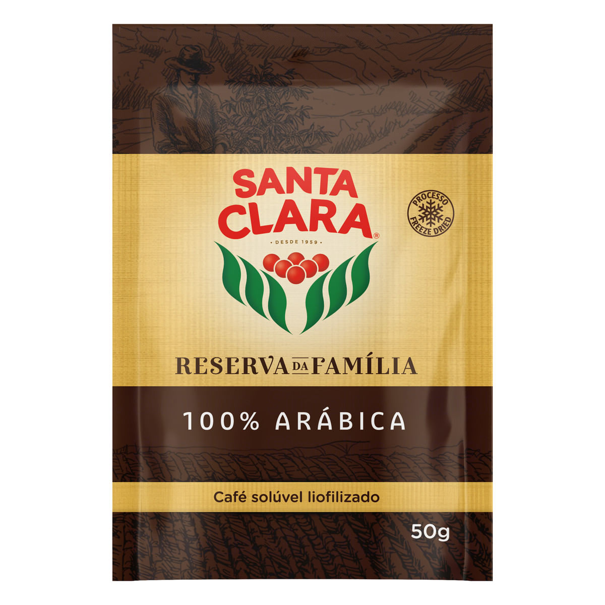 Café Solúvel Liofilizado Santa Clara Reserva da Família Sachê Refil