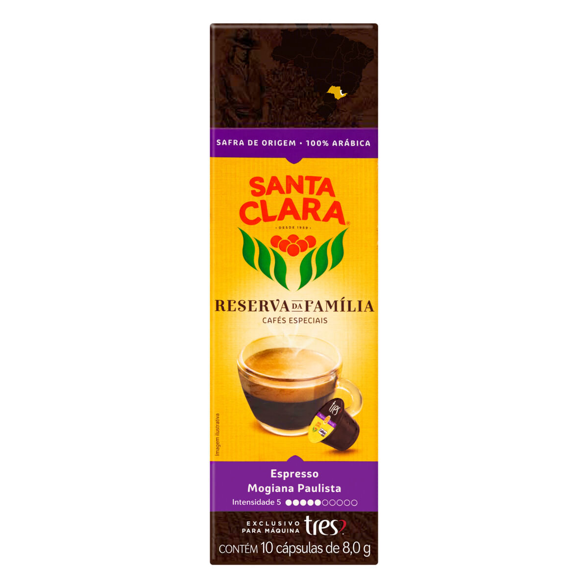 Café Cápsula Expresso Santa Clara MogIana 80 g 10 unidades