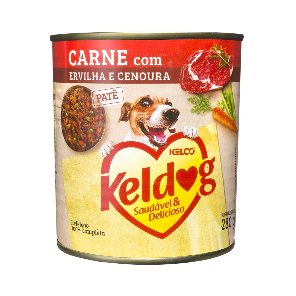 Ração Úmida de Carne com Ervilha e Cenoura Keldog 280g